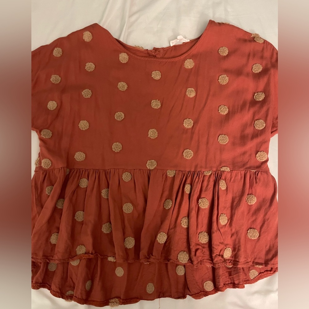 Boutique Textured Peplum Buttoned Top